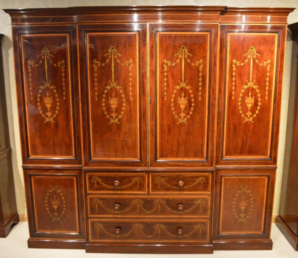 A Superb Quality Mahogany Antique Wardrobe By Edwards & Roberts Of London