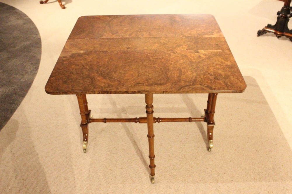 A Very Good Burr Walnut Victorian Period Antique Sutherland Table