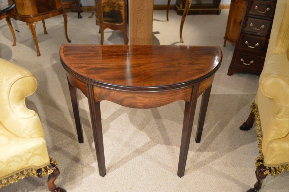 A Mahogany George III Period Antique Fold Over Tea Table 