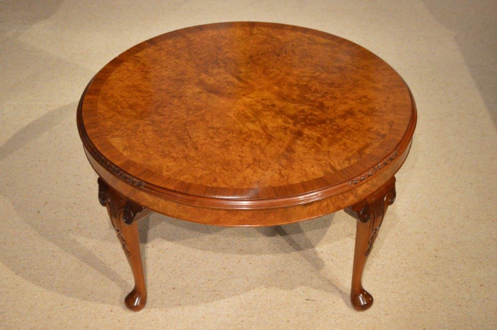 A Beautiful Burr Walnut 1920s Period Antique Coffee Table