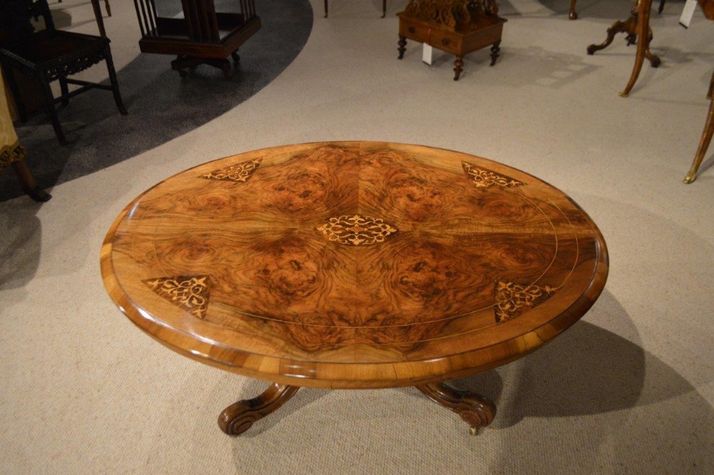 A Beautiful Burr Walnut Victorian Period Coffee Table (Adapted)