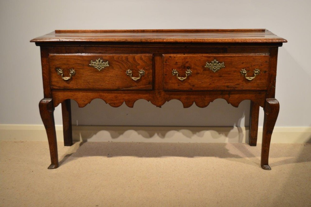 A Small Oak Georgian Period Two Drawer Dresser Base