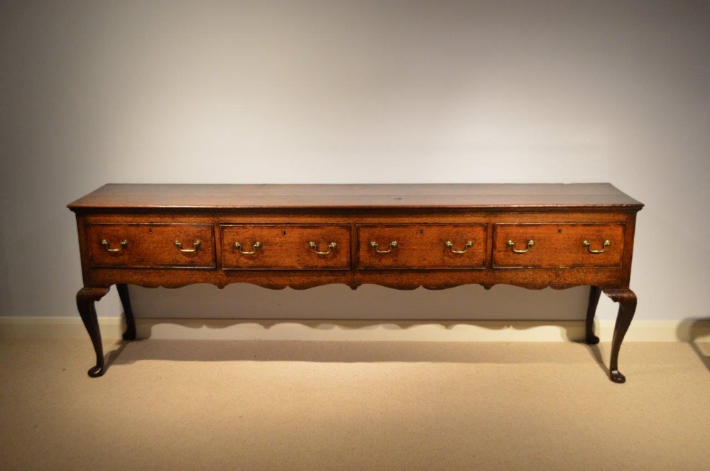 A Rare Oak George III Period Four Drawer Dresser Base