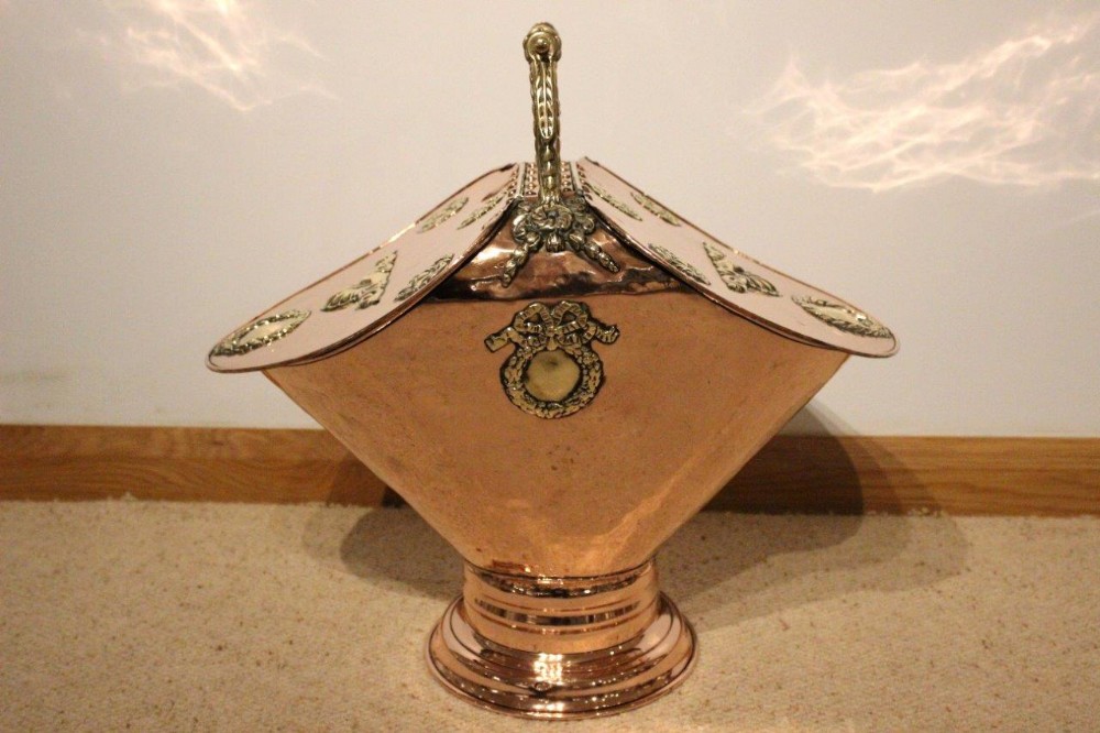 A copper Victorian Period Coal Scuttle
