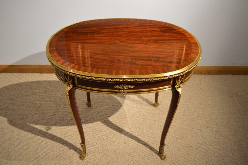 An Exquisite Quality French 19th Century Mahogany Oval Occasional Table