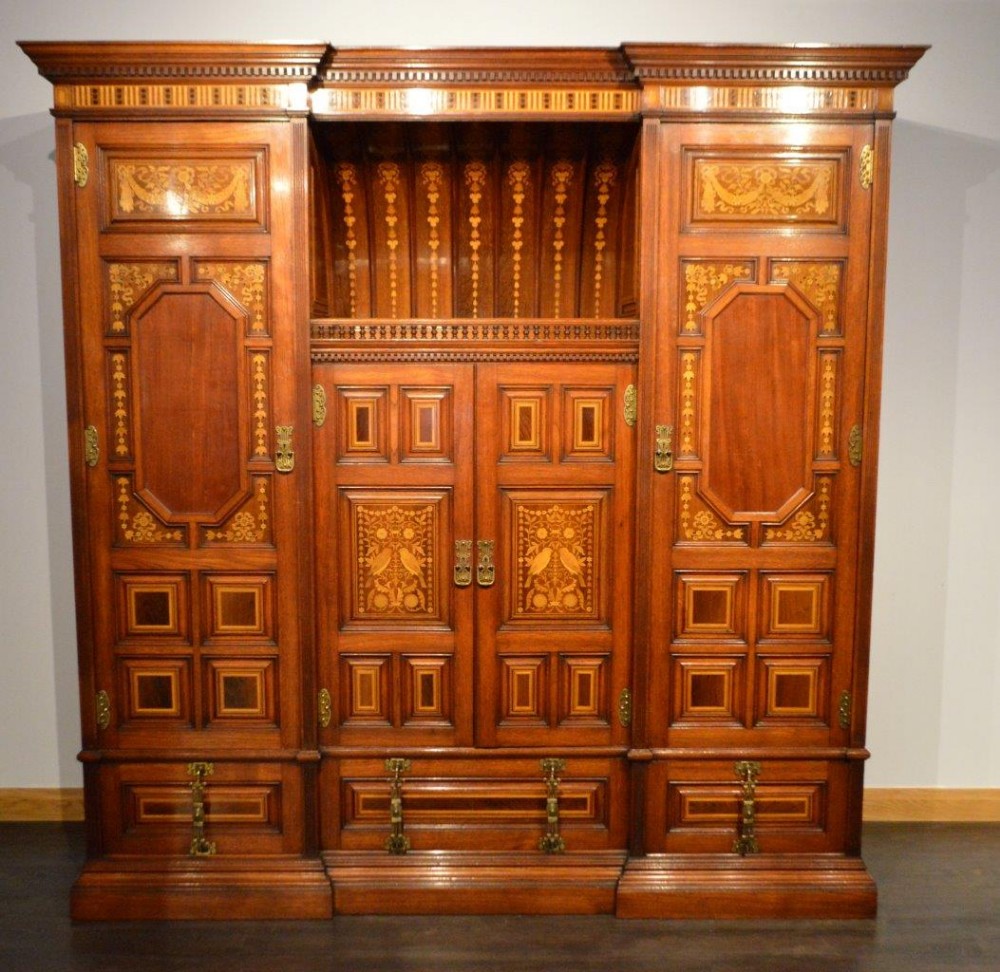 A Rare & Wonderful Aesthetic Period Arts & Crafts Wardrobe Possibly By Marsh Jones & Cribb