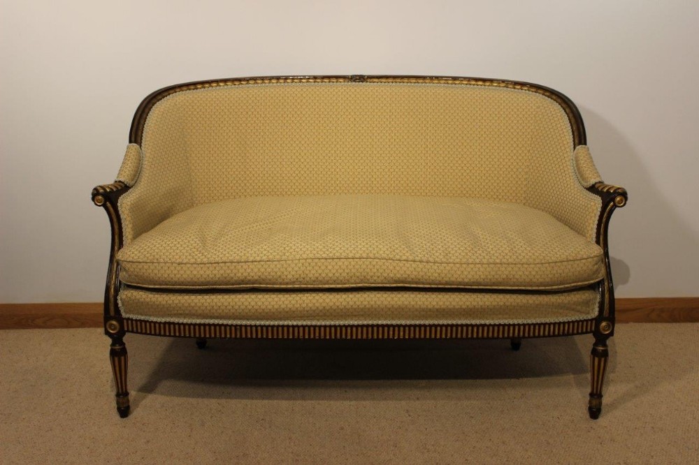 A Beautiful Mahogany & Gilt Late Victorian Period Settee