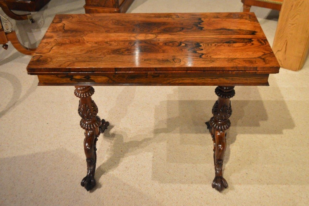 A Stunning Rosewood Early Victorian Period Card Table By Gillows Of Lancaster