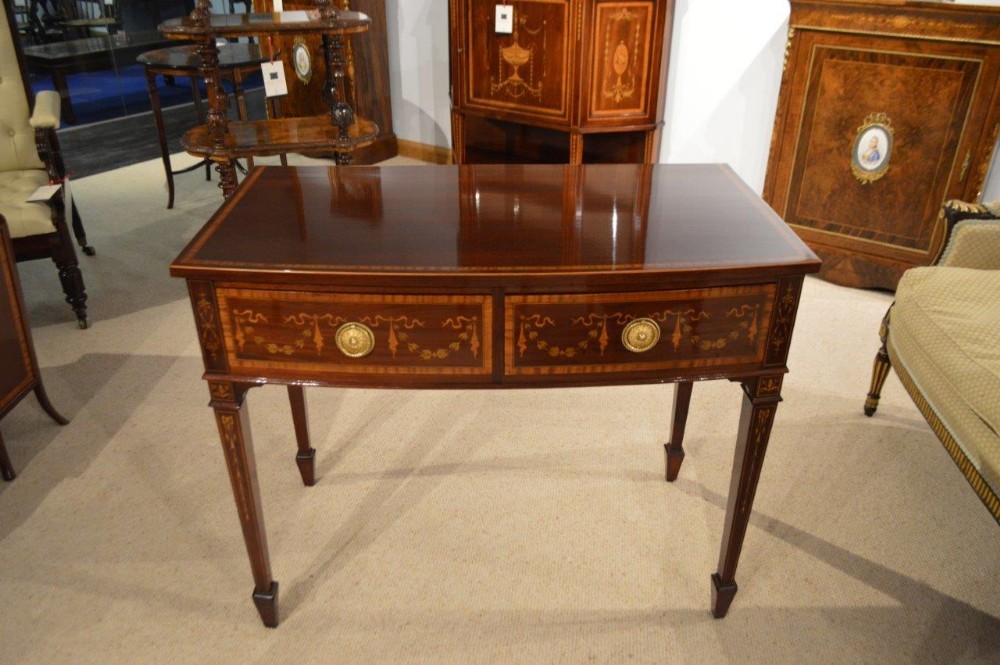 A Stunning Quality Mahogany Inlaid Edwardian Period Side Table By S.H Jewell