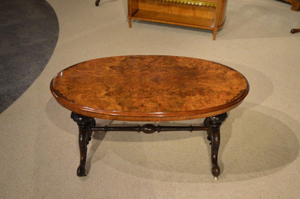 A Burr Walnut Victorian Period Antique Coffee Table (Adapted)