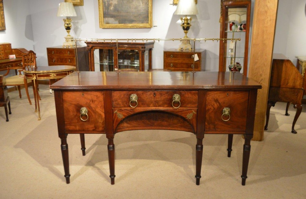A Mahogany Brass Inlaid Regency Period Antique Sideboard