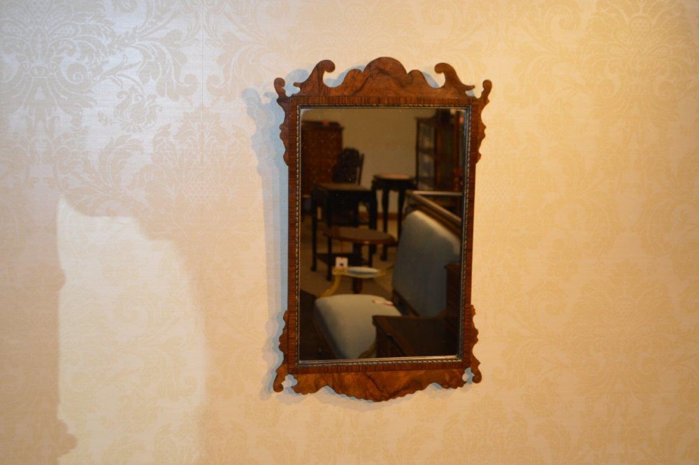 A Walnut 18th Century Style Antique Wall Mirror