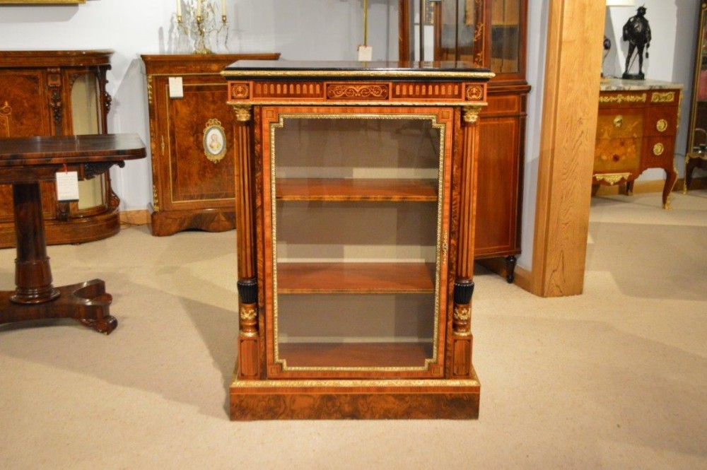 An exhibition quality burr walnut & Ormolu mounted Victorian Period pier cabinet