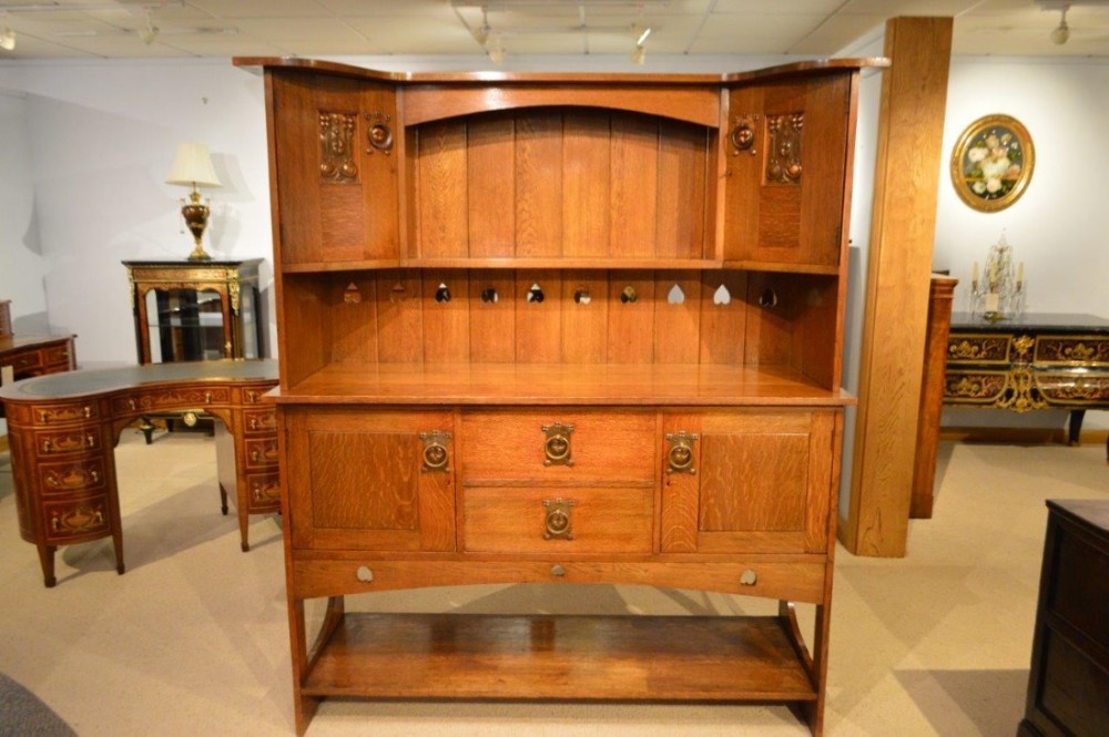 An oak Arts & Crafts Period Scottish School sideboard/dresser probably by Wylie Lochhead.