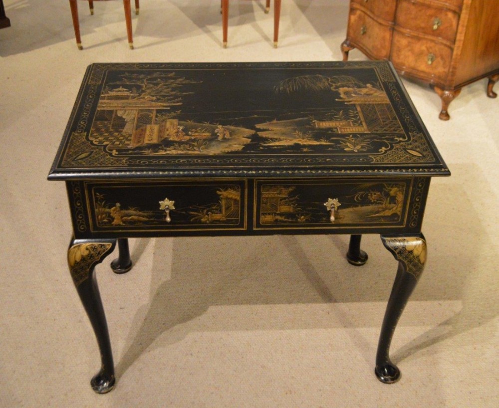 A Chinoiserie Edwardian Period lacquered side table.