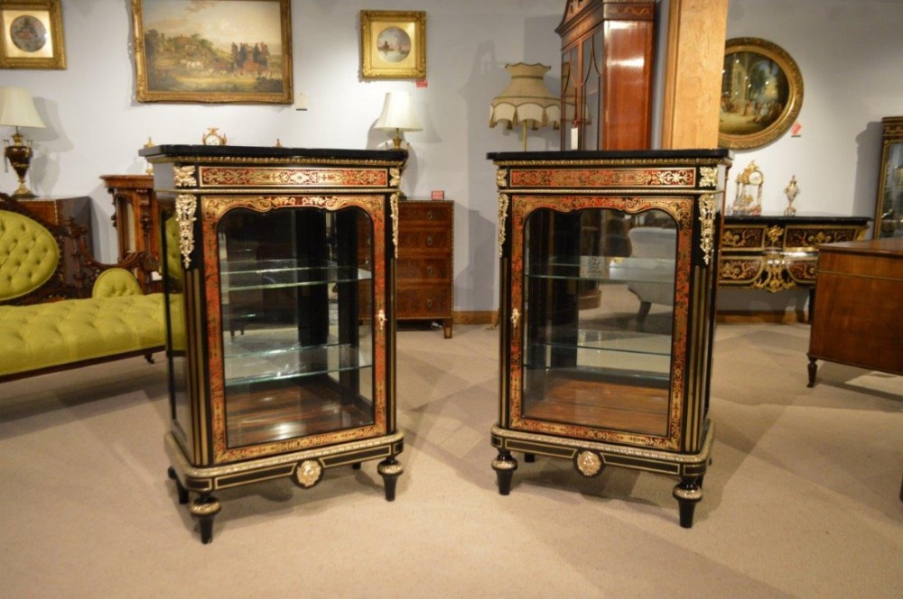 A wonderful pair of 19th Century boulle pier cabinets.