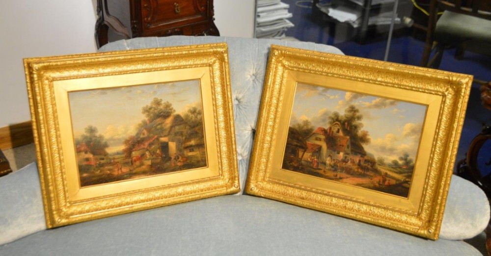 A fine pair of Victorian Period oil paintings by Georgina Lara (attri)