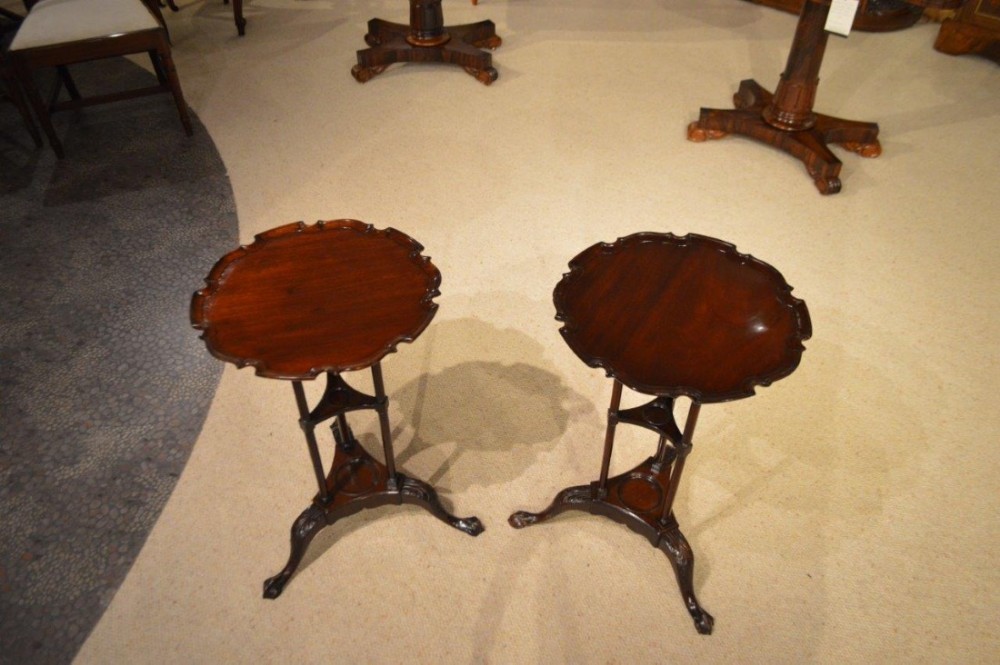 A fine pair of mahogany Edwardian Period Chippendale Style wine tables.