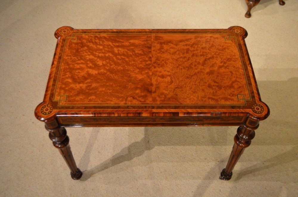 A Fine quality thuya, burr walnut and kingwood Victorian Period fold over card table
