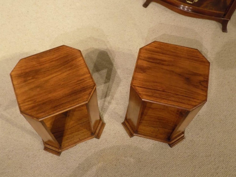 A Good pair of teak Art Deco Period Colonial side tables