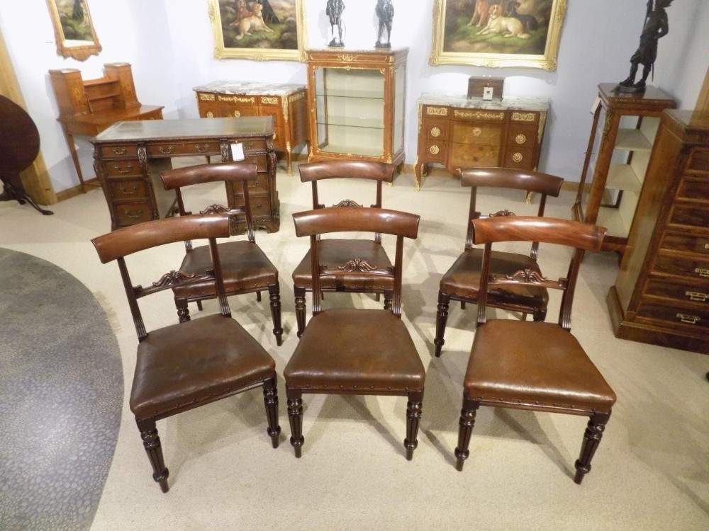 A good set of 6 mahogany William IV Period antique dining chairs