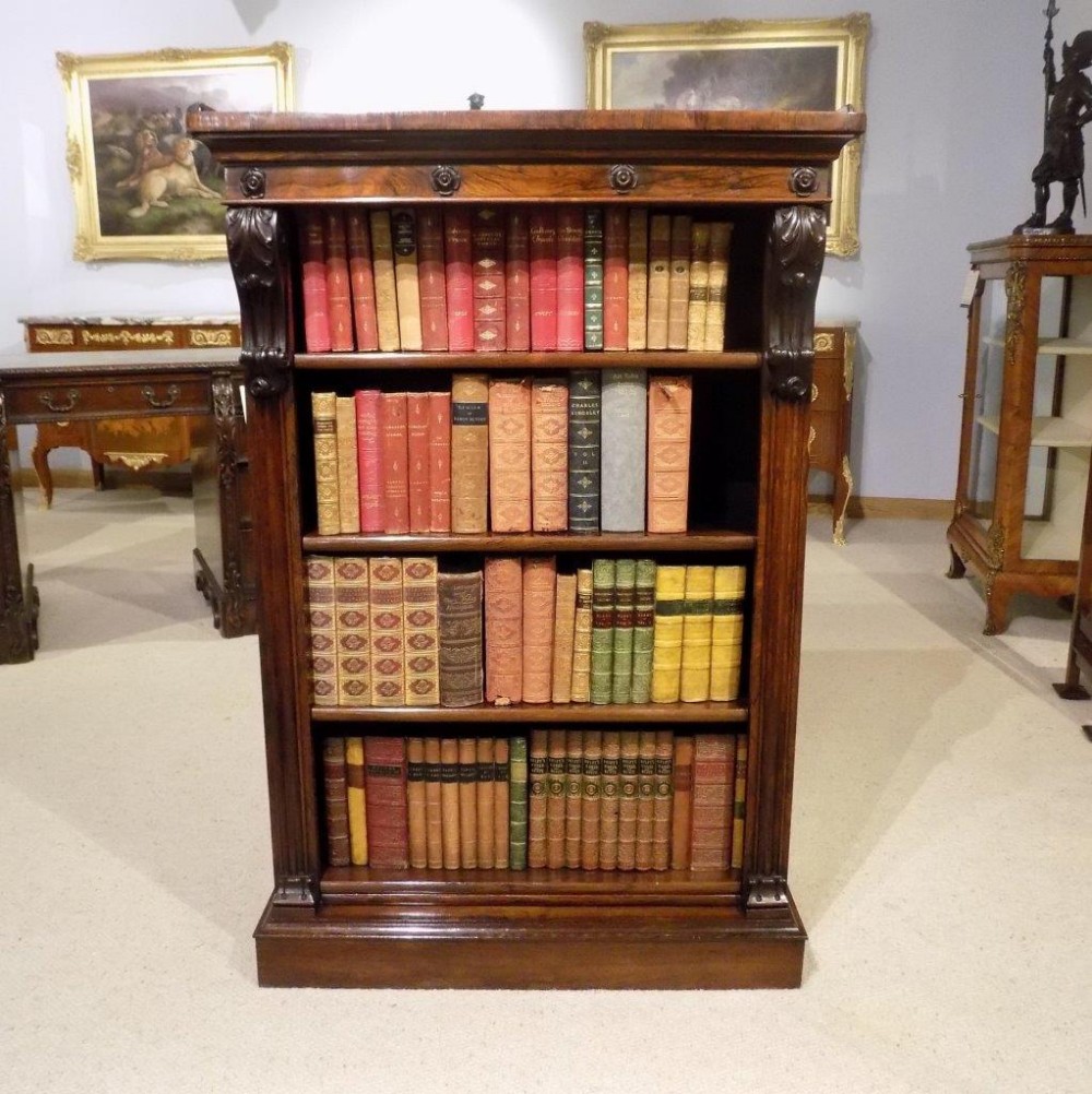 A fine quality rosewood William IV Period open bookcase
