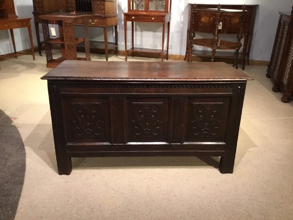 An oak Late 17th Century antique coffer