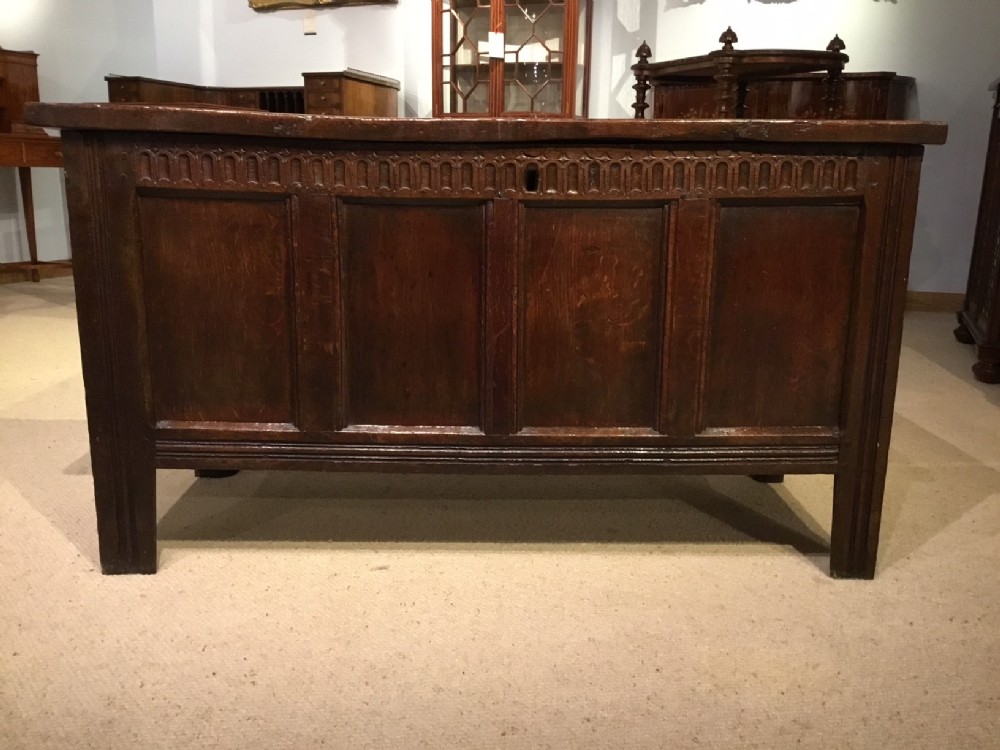 A good English oak 17th Century coffer