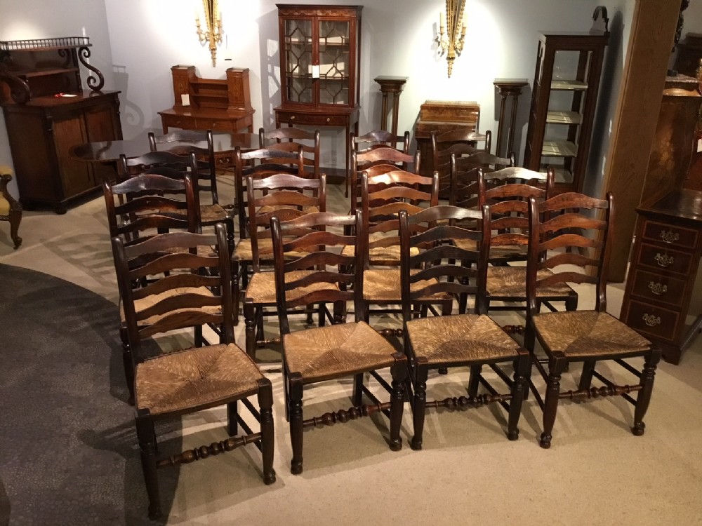 A rare set of 16 ash and elm mid 19th Century 