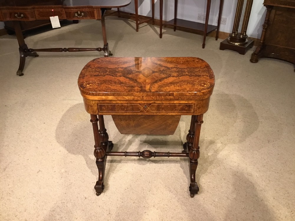 A fine quality burr walnut Victorian Period backgammon table
