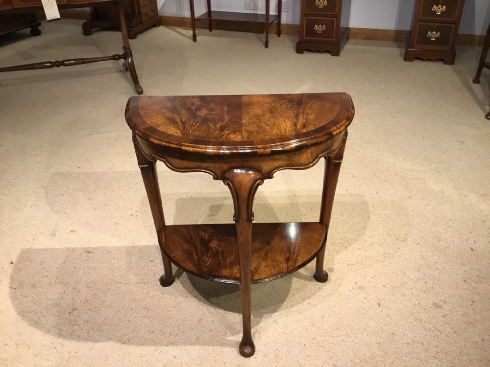 An Edwardian Period figured walnut Queen Anne Style side table