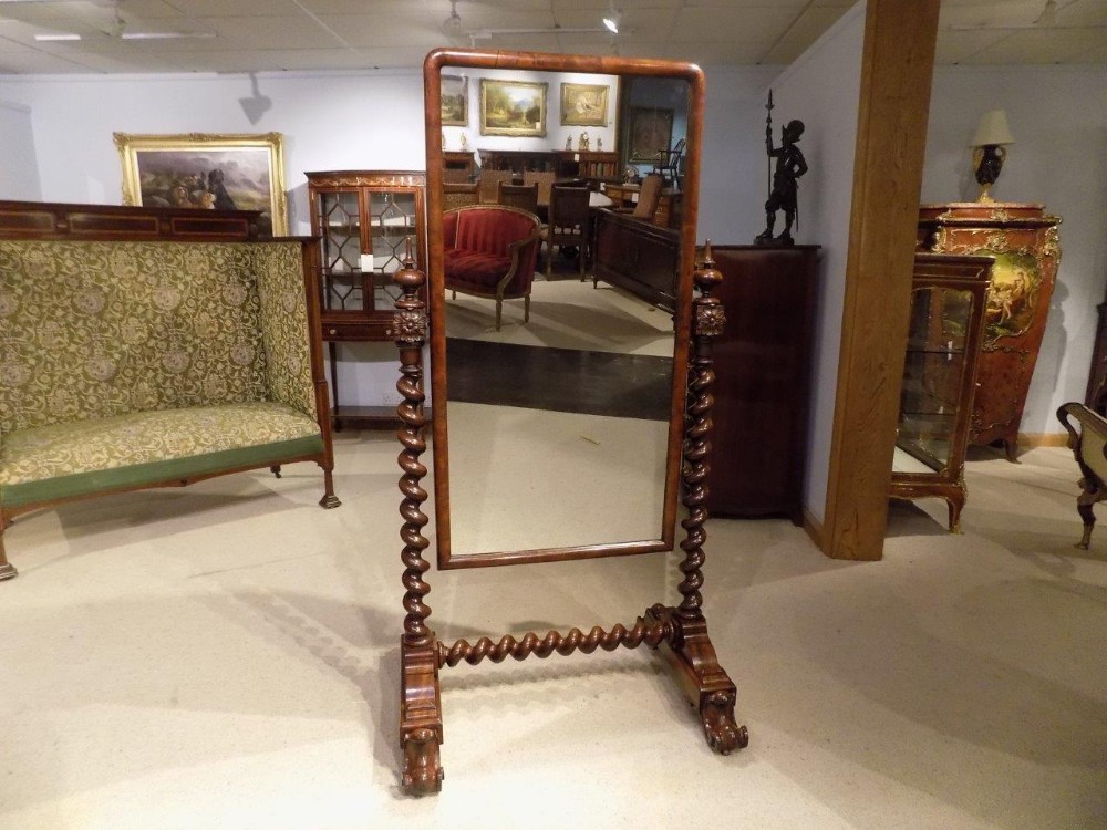 A fantastic quality mahogany Early Victorian Period antique cheval mirror.