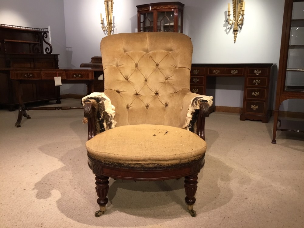 A fine quality Gillows mahogany Regency Period library chair 