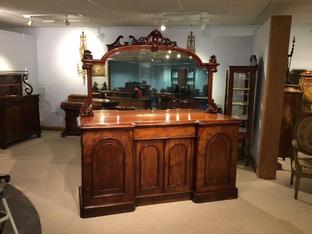 A superb quality mahogany Victorian Period four door mirror back chiffonier.