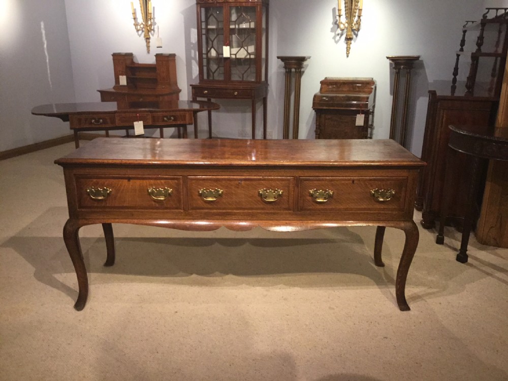 An oak George III Period antique dresser base