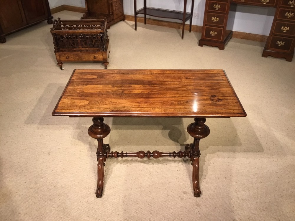 A William IV Period rosewood rectangular stretcher table probably by Gillows Of Lancaster