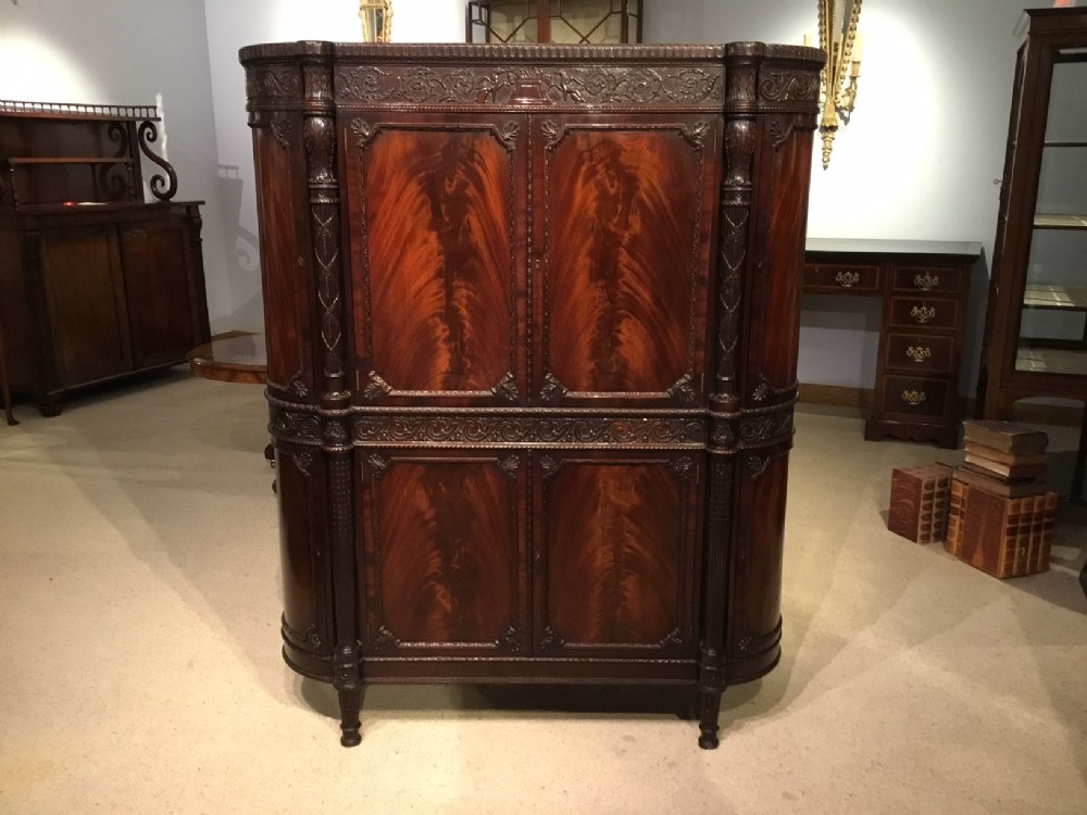 A superb exhibition quality mahogany Late 19th Century side cabinet