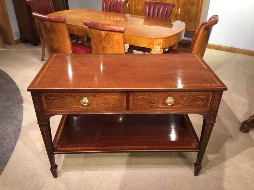 A Fine quality marquetry inlaid Edwardian Period hall/side table