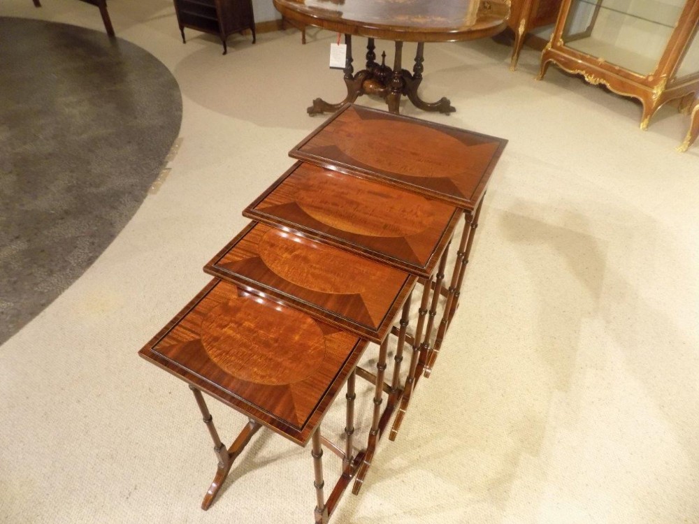A Fine Quality Edwardian Period mahogany quartetto nest of four tables.