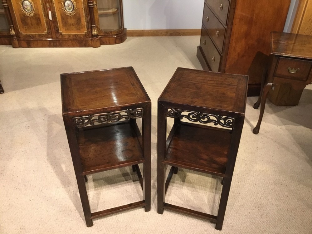 A pair of Chinese 19th Century hardwood stands