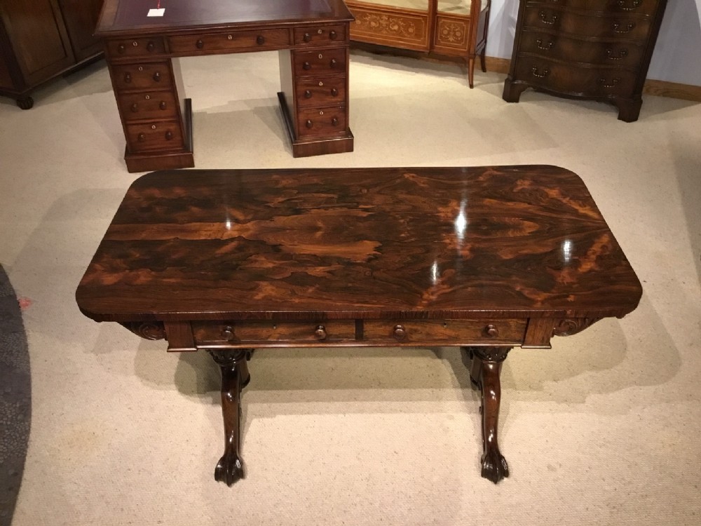 A fine quality rosewood Regency Period library table. 