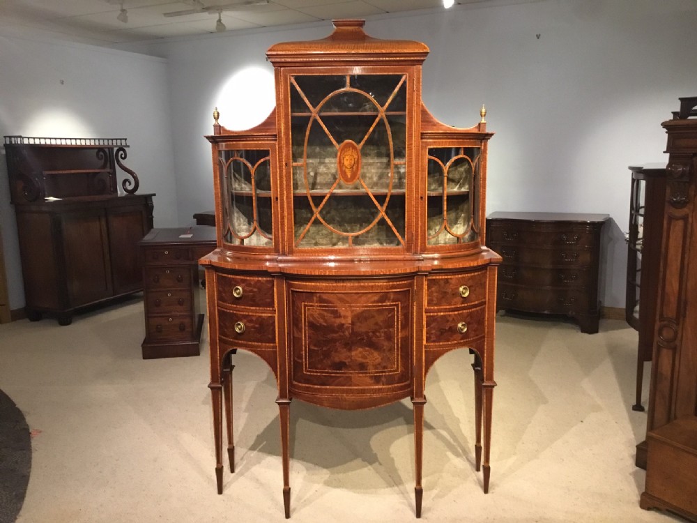 A fine quality mahogany Edwardian Period Sheraton Revival display cabinet.