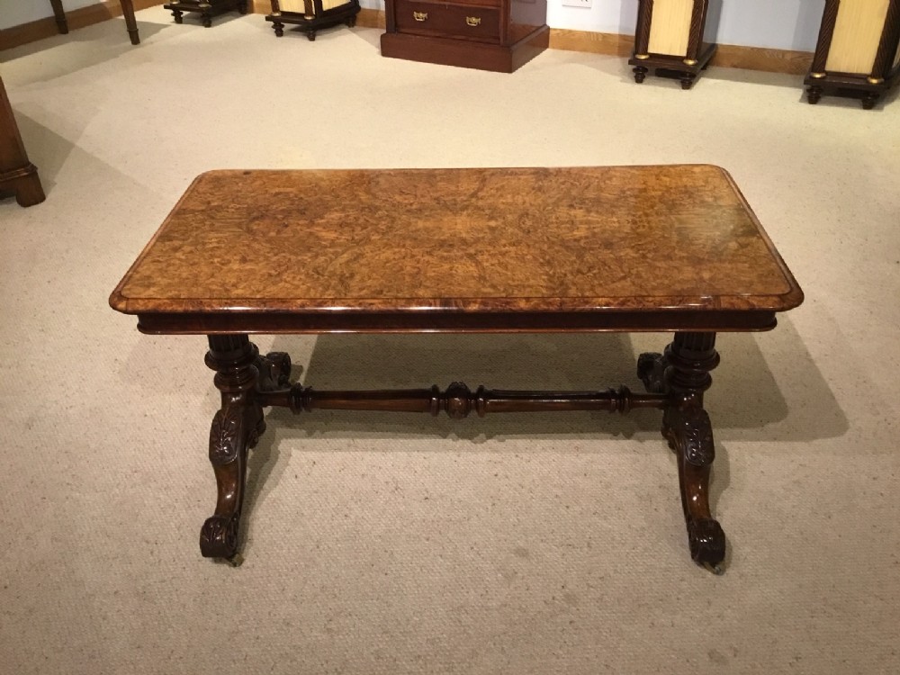 A Victorian Period burr walnut antique coffee table