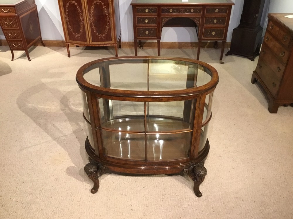 A wonderful burr walnut Art Deco Period display cabinet