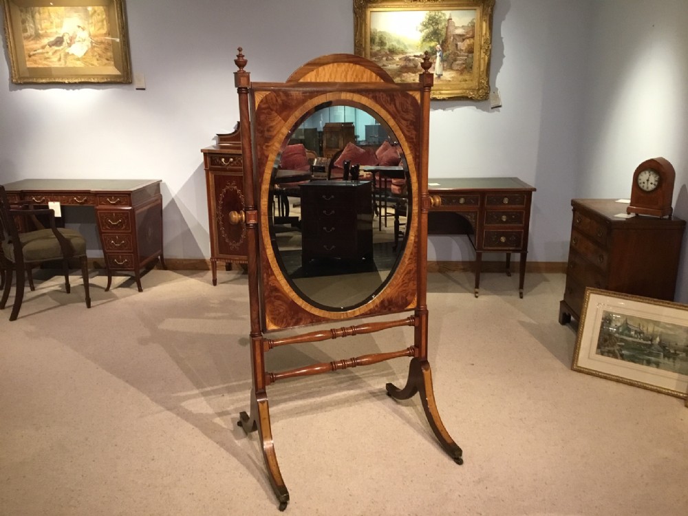 A beautiful mahogany Regency Period cheval/dressing mirror