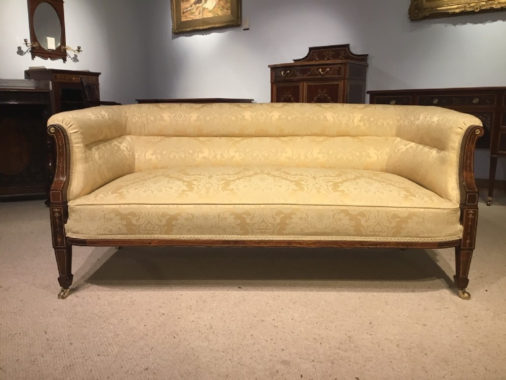 A Fine Quality rosewood inlaid Late Victorian Period sofa.