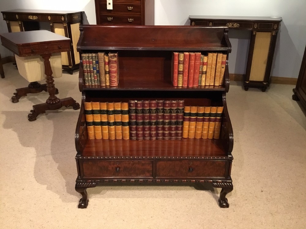 A mahogany Regency Period waterfall bookcase