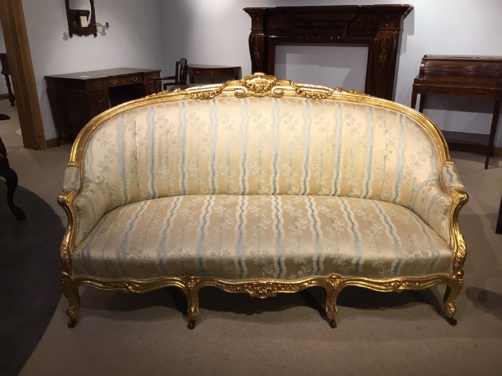 A 19th Century French carved and gilded settee