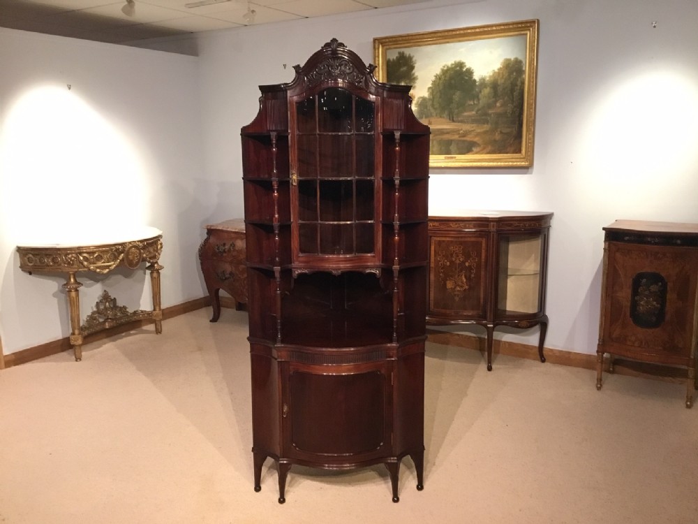 A mahogany Edwardian Period corner cabinet