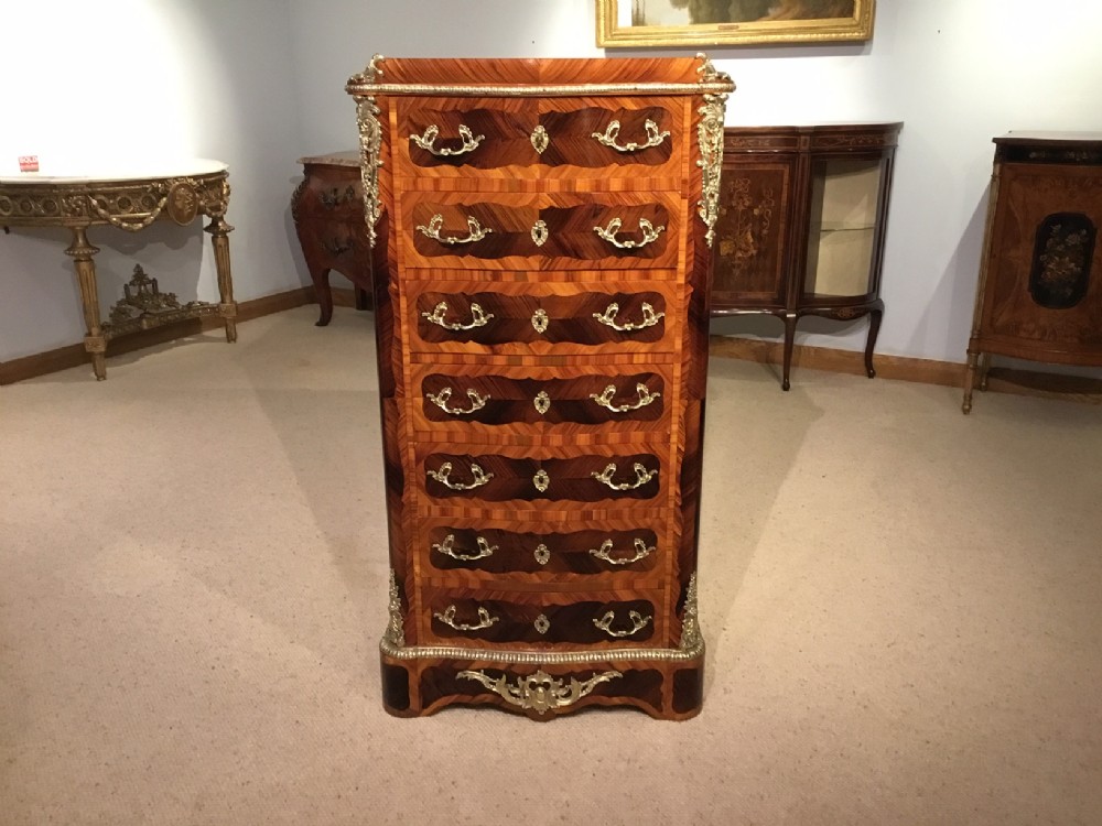 A Fine Quality 19th Century French Kingwood & Tulipwood Semanier